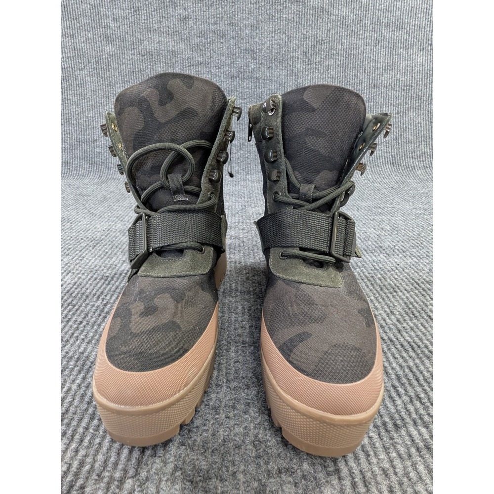 Steve Madden Nayra Combat Platform Ankle Boots Womens 7.5 Green Camo Streetwear - Picture 3 of 9